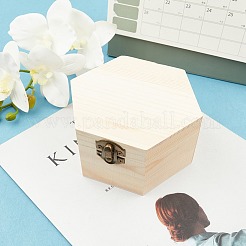 Boîte à bijoux en bois de pin non fini&nbsp;CON-WH0072-08
