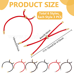 18шт 6 цвета нейлоновый шнур слайдер изготовление браслета&nbsp;BJEW-UN0001-85