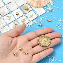 12 pièce 6 styles de perles en laiton plaquées&nbsp;KK-CJ0005-86