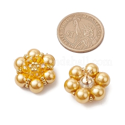 Pendientes con forma de flor y cuentas de semillas de vidrio&nbsp;EJEW-MZ00349-03