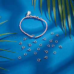 20 шт. 925 пружинные кольцевые застежки из стерлингового серебра&nbsp;STER-PH0001-33B