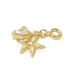 Европейские подвески-шармы с морскими животными из латуни&nbsp;KK-I371-39G-01