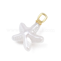Colgantes de perlas de latón y plástico ABS&nbsp;PL-CBAEB37-01A-G