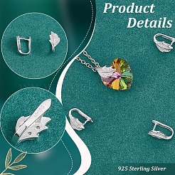 4 paio di ganci pendenti in argento sterling con micro pavé di zirconi cubici&nbsp;FIND-PH0022-34