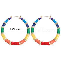 Emaille Bambus große Creolen&nbsp;JE976A
