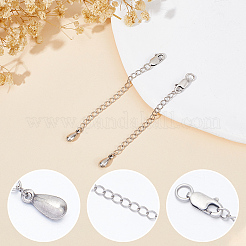 2 шт. 925 удлинителя цепи из стерлингового серебра&nbsp;STER-BBC0005-77