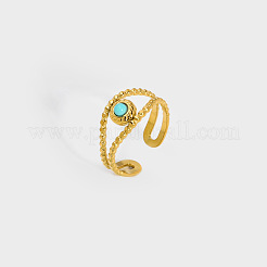 Винтажное синтетическое бирюзовое глазное кольцо ED3858-3