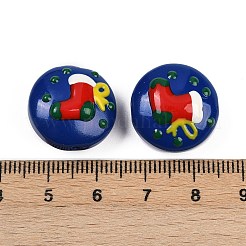 Рождественские эмалевые бусины ручной работы в технике лэмпворк&nbsp;X1-LAMP-C020-03F