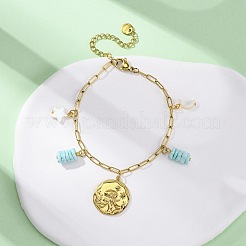 Браслеты с подвесками из нержавеющей стали 304&nbsp;BJEW-L708-02G