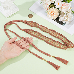 1 шт. хлопковые и льняные цветочные кружевные пояса с кисточками для талии и живота&nbsp;AJEW-GF0012-32B