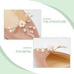 4 шт. украшения для обуви из пластика с искусственным жемчугом в виде цветка&nbsp;FIND-MA0001-01