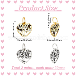 60 pièces 2 couleurs pendentifs en alliage de style tibétain&nbsp;FIND-PH0024-05