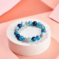 Натуральные полосатые агатовые / полосатые агатовые бусинки&nbsp;G-OC0001-16-10mm