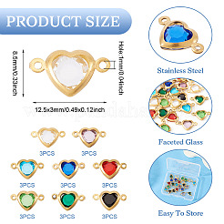 24 шт. 8-х цветные подвески-соединители из нержавеющей стали&nbsp;STAS-TA0003-29