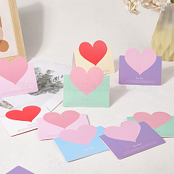 30шт 6-х цветные поздравительные открытки в форме сердца&nbsp;AJEW-DJ0002-23