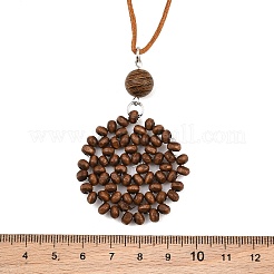 Boho-Halsketten mit Anhänger aus gewebten Holzperlen&nbsp;WD-CBA76F6-01B