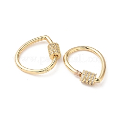 Латунь микропаве прозрачный кубический цирконий винт карабин брелоки&nbsp;KK-Z118-06G-04