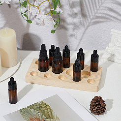Présentoir de rangement pour bouteilles à roulettes en bois à 14 fente pour huiles essentielles&nbsp;ODIS-WH0331-07