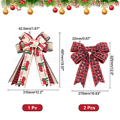 3 pièce de décoration d'affichage de nœud papillon en polyester de 2 styles&nbsp;DIY-CA0004-33