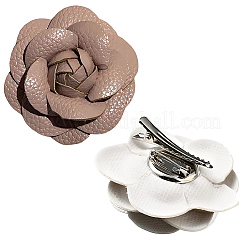 Clips de boucle de chaussure en similicuir avec clip en fer&nbsp;FIND-CL0001-92A