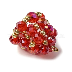 3 шт. 3-х цветные граненые подвески из гальванического стекла&nbsp;PALLOY-MZ00808