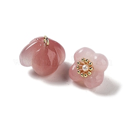 Подвески из натурального агата с цветком османтуса&nbsp;G-Z052-02A