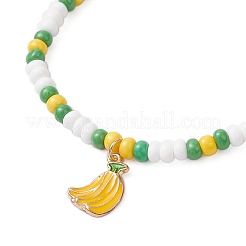 9 шт. браслеты с подвесками из сплава и эмали с фруктовой тематикой&nbsp;BJEW-MZ00206-02