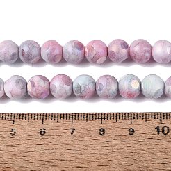 Perles de verre opaque électroplaquées teintées à effet ombré&nbsp;EGLA-Q130-01A-20