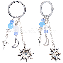 20 шт. брелки из сплава со звездами&nbsp;KEYC-SC0001-50