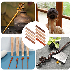 9 pièce de matériel de bricolage en bois brut de 9 couleurs pour l'artisanat des épingles à cheveux&nbsp;WOOD-OC0002-85