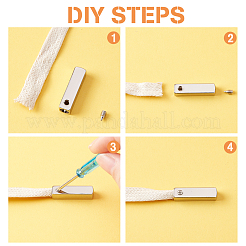 Наборы соединителей с пряжкой для шнурков из прямоугольного сплава&nbsp;FIND-PH0003-63