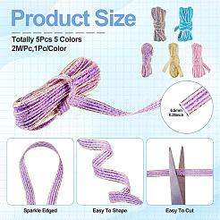 5шт. 5-х цветная блестящая джутовая лента&nbsp;OCOR-TA0002-53