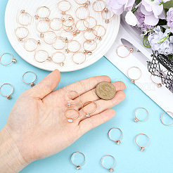 40 шт. регулируемые кольца из сплава со стразами для женщин&nbsp;RJEW-SP0001-02RG