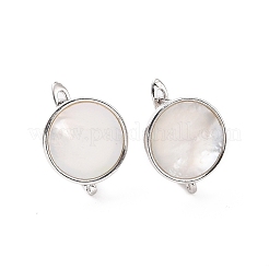 Латунные серьги-кольца с реечным покрытием с защелкой сзади&nbsp;KK-D086-08P