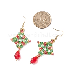 Серьги-подвески в форме ромба и капли из нержавеющей стали 304&nbsp;EJEW-MZ00620-01