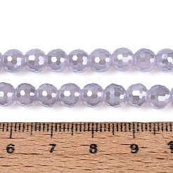 Galvanisieren undurchsichtige feste Farbe Glasperlen Stränge&nbsp;GLAA-TAC0009-05B-01