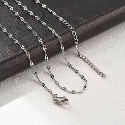 Латунные цепочки с тиснением ожерелья для женщин&nbsp;NJEW-D302-23P