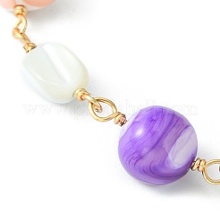 Bracciali per bambini con catene di perline e pepite di conchiglia naturale&nbsp;BJEW-JB09462-01