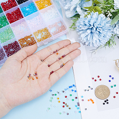 3000 pièce de perles de verre galvanoplastie transparentes de 24 couleurs&nbsp;EGLA-PA0001-29B