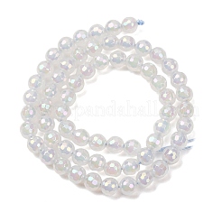 Chapelets de perles en agate naturelle électrolytique&nbsp;G-B191-A07-6mm-01