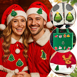 9 шт. 3 стиля полиэстеровая вышивка рождественская елка пришитые нашивки на ткань&nbsp;PATC-PH0001-42