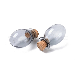 Овальные стеклянные пробковые бутылки орнамент&nbsp;AJEW-O032-03E