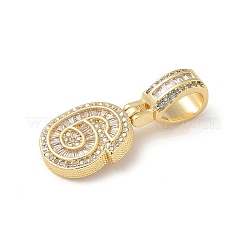 Европейские подвески из латуни с прозрачным кубическим цирконием&nbsp;LS-KK-R003-01G-06