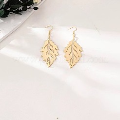 Ensembles de boucles d'oreilles pendantes et de colliers pendentifs en alliage à feuilles creuses pour femmes&nbsp;WGD16DB-01