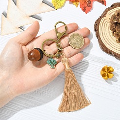 Porte-clés en bois et alliage&nbsp;KEYC-YW00262