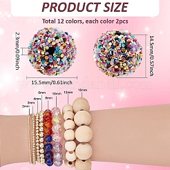 24шт 12 цвета непрозрачные акриловые бусины&nbsp;MACR-PH0001-77