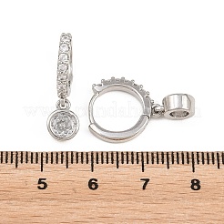 Orecchini pendenti a cerchio in ottone con micro pavé di zirconi cubici&nbsp;KK-Z166-15P-02