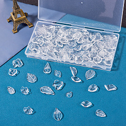 150 шт. 15 вида прозрачных стеклянных бусин-лепестков&nbsp;GLAA-TA0002-85