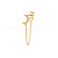 Elegantes pendientes de borla de luna de plata S925 con circonitas&nbsp;OG4431-1