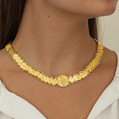 Collier chaîne à maillons ronds et plats en laiton&nbsp;CU2366